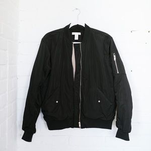 H&M Black Bomber Varsity Jacket